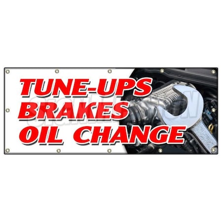 Signmission TUNE UPS BRAKES OIL CHANGE BANNER SIGN cars a/c brake muffler tire tech B-120 Tune Ups Brakes Oil Chan